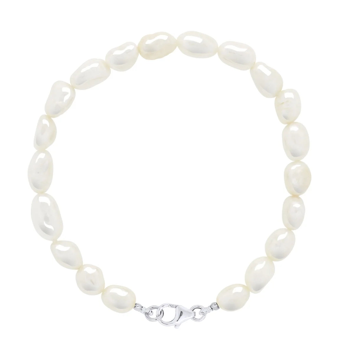 Manufacture Royale Bracelet Baroque Baroque Freshwater Pearl White Sterling Silver 6-7mm