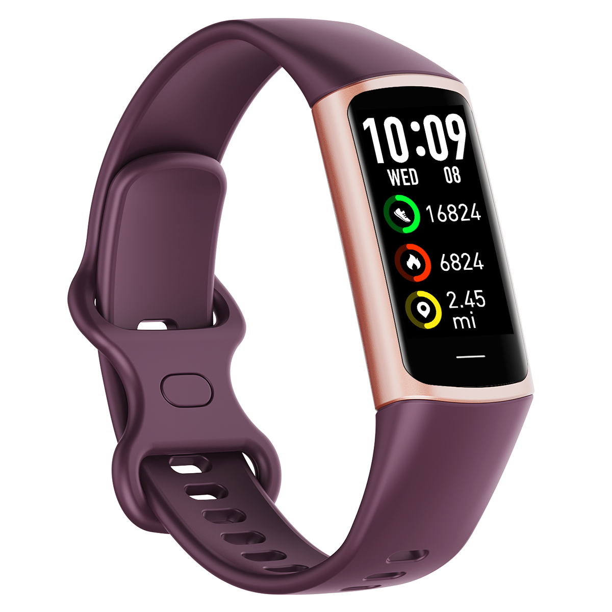 TODO Fitness Tracker Smart Watch BT 5.0 Body Thermometer Temperature BPM Monitor - Purple