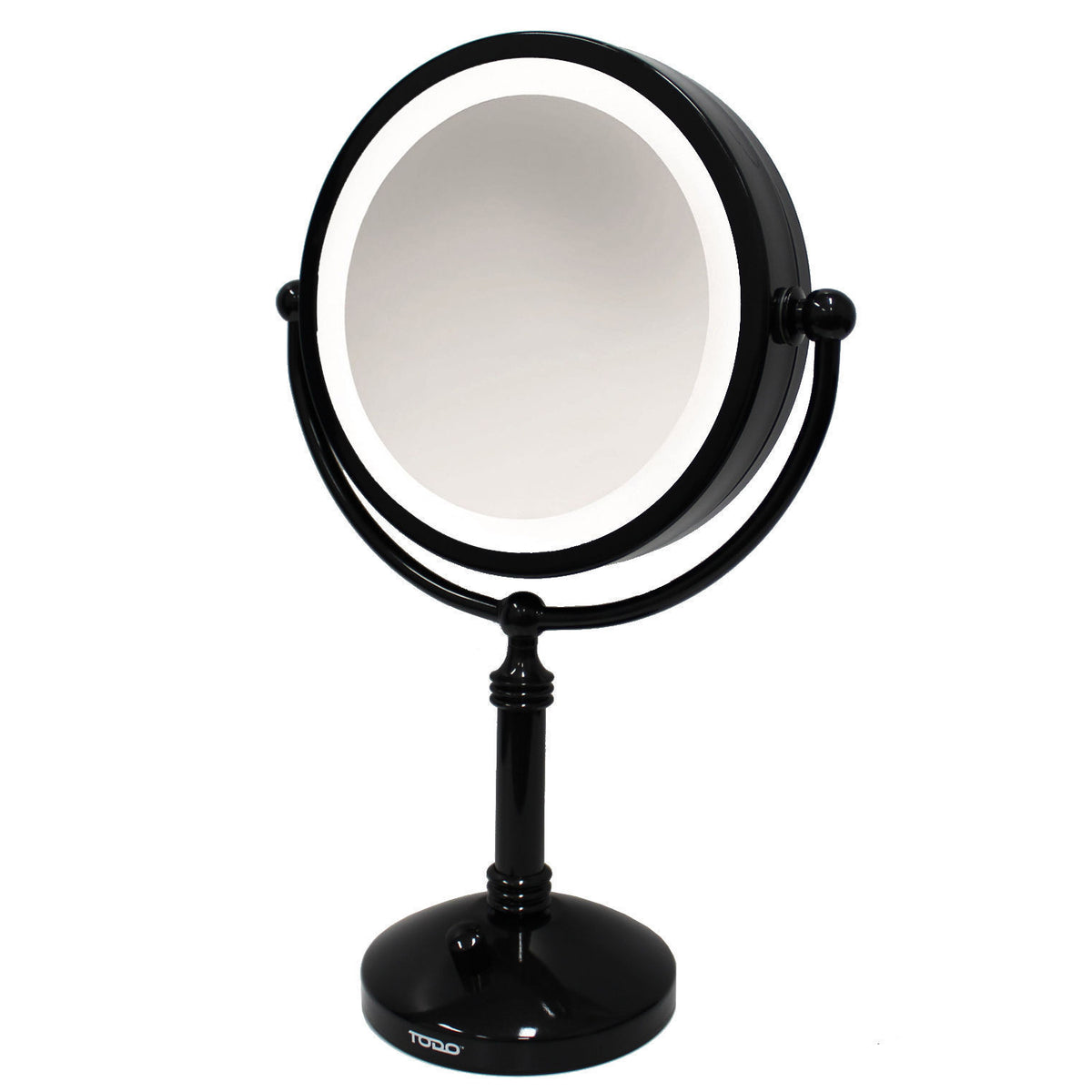 8" Led Backlit Cosmetic Makeup Mirror 1X / 10X Magnification Battery Power Black