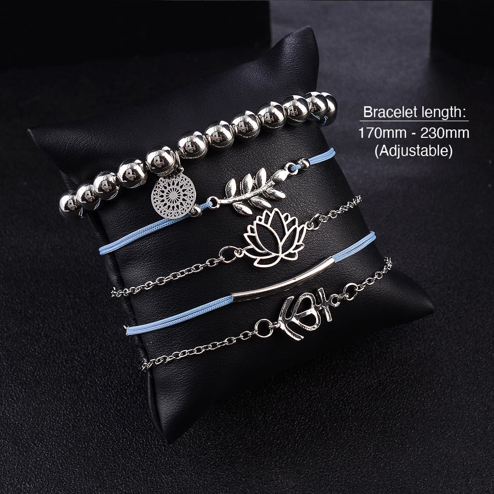 Bohemian 5-Piece Charm Bead Bracelet Set
