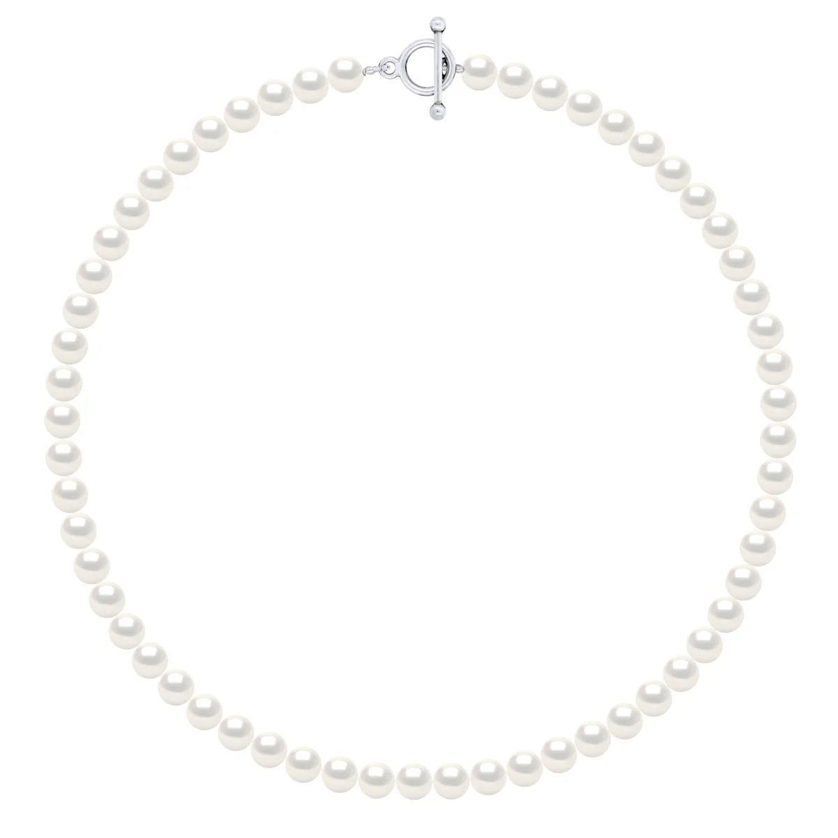 Necklace Freshwater Pearl White Sterling Silver 6-7mm 42cm