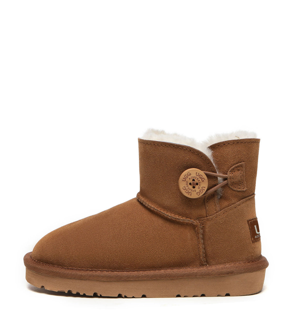 Australian Shepherd UGG Nolan Kids Mini Button - Chestnut