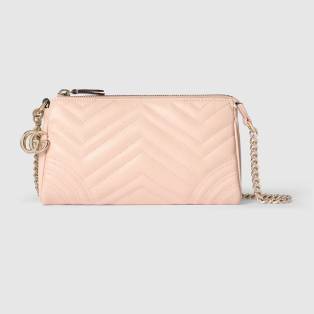 Gucci Quilted Leather Marmont Shoulder Bag - Pink