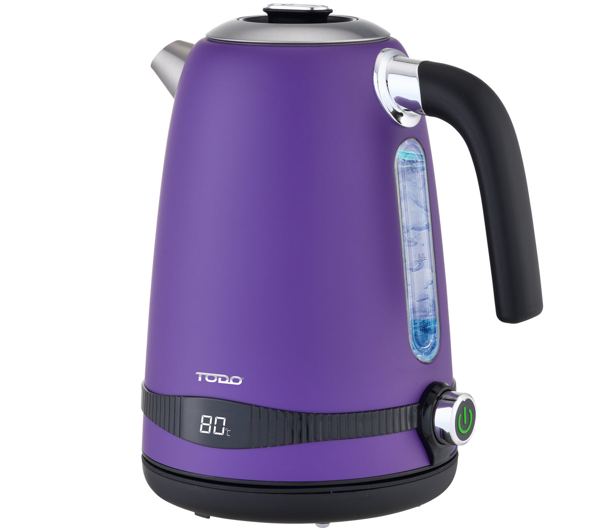 TODO 1.7L Stainless Steel Cordless Kettle Keep Warm Electric Led Water Jug - Purple