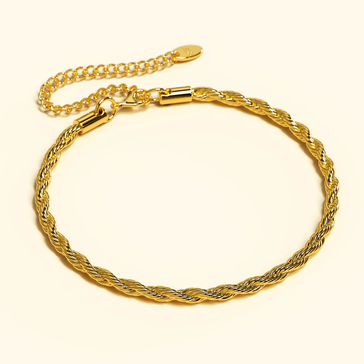 Bullion Gold Rope Link Gold Plated Chain Bracelet
