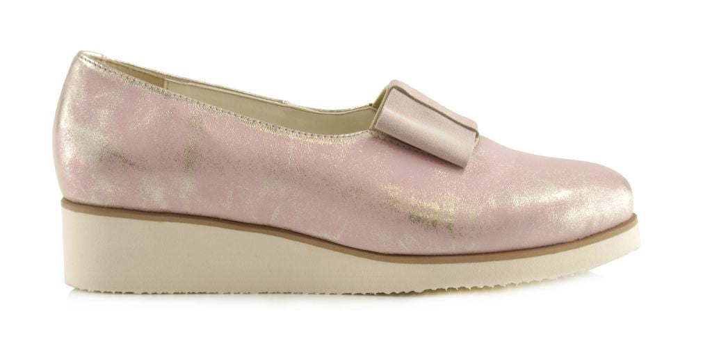 Bosccolo Womens Pumps With Bow - Metalic Pink