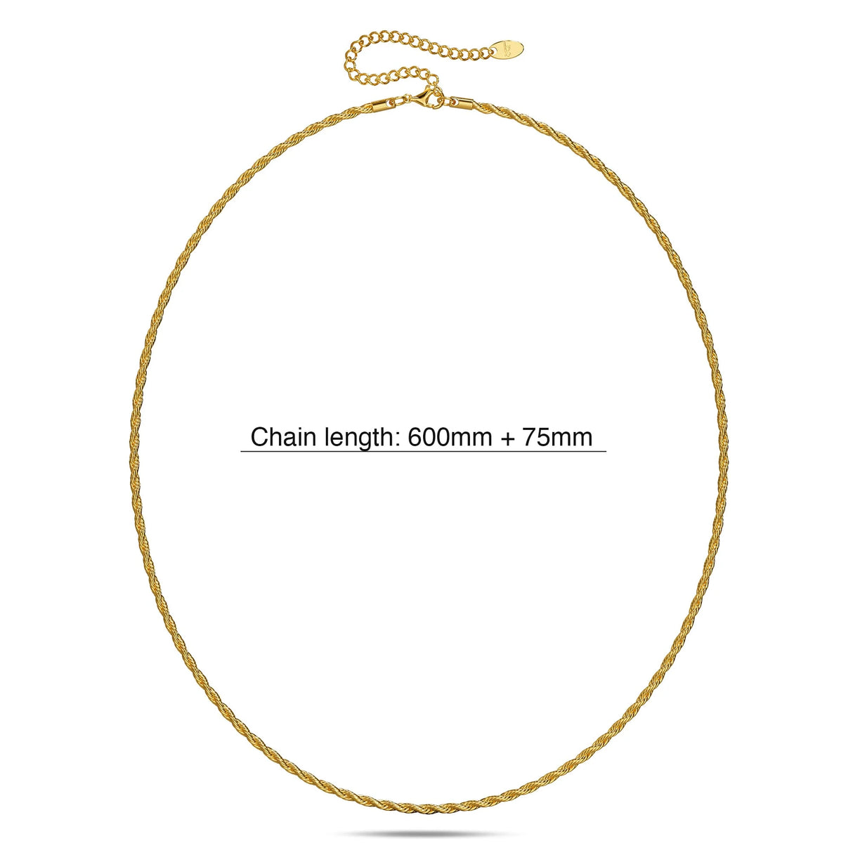 Bullion Gold Rope Link Chain Gold Plated Necklace