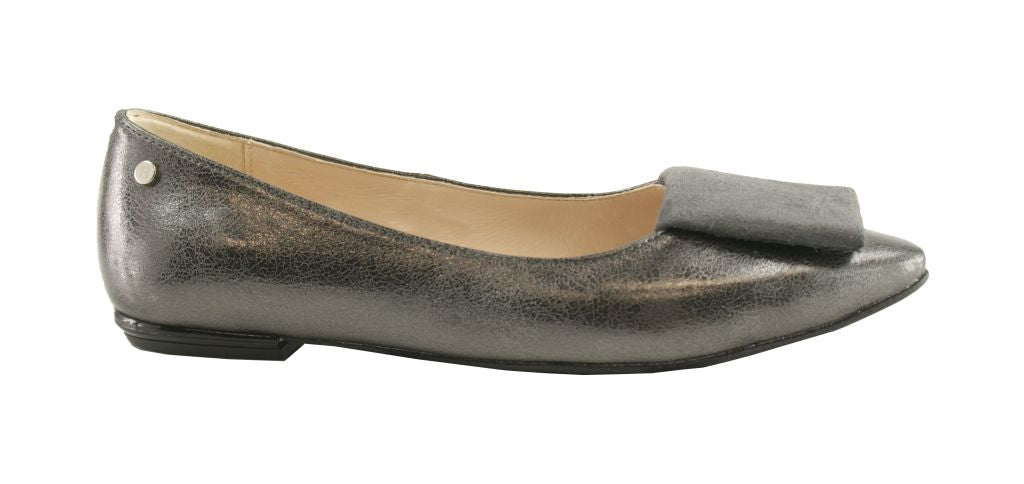 Bosccolo Womens Ballerina Pillow Ferro - Dark Grey Metalic