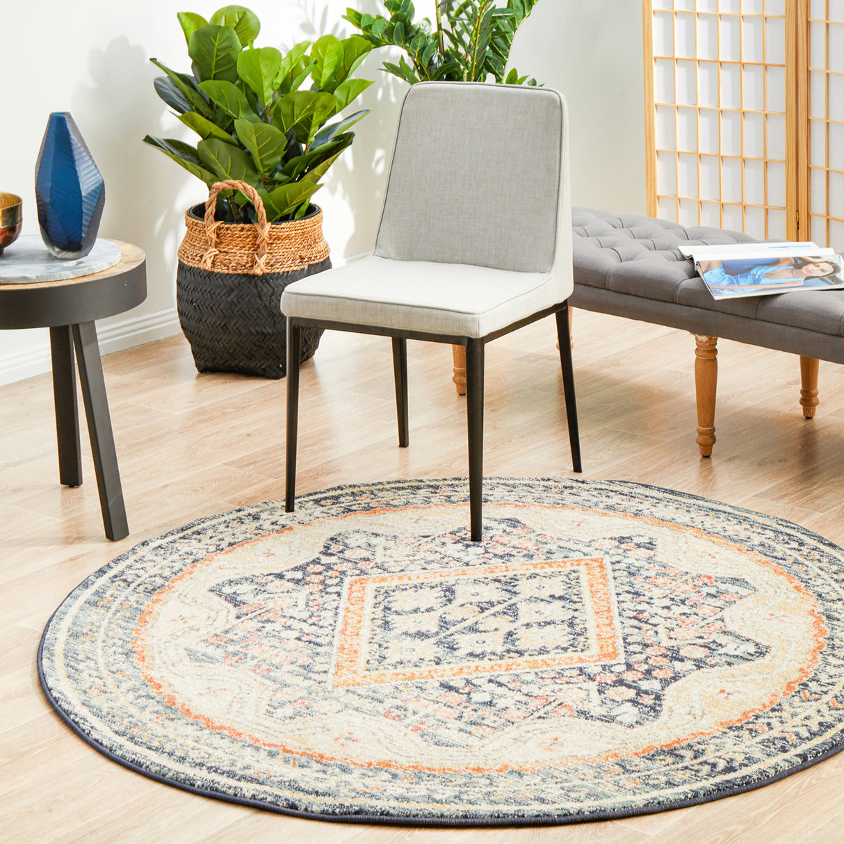 Legacy 863 Navy Round Rug