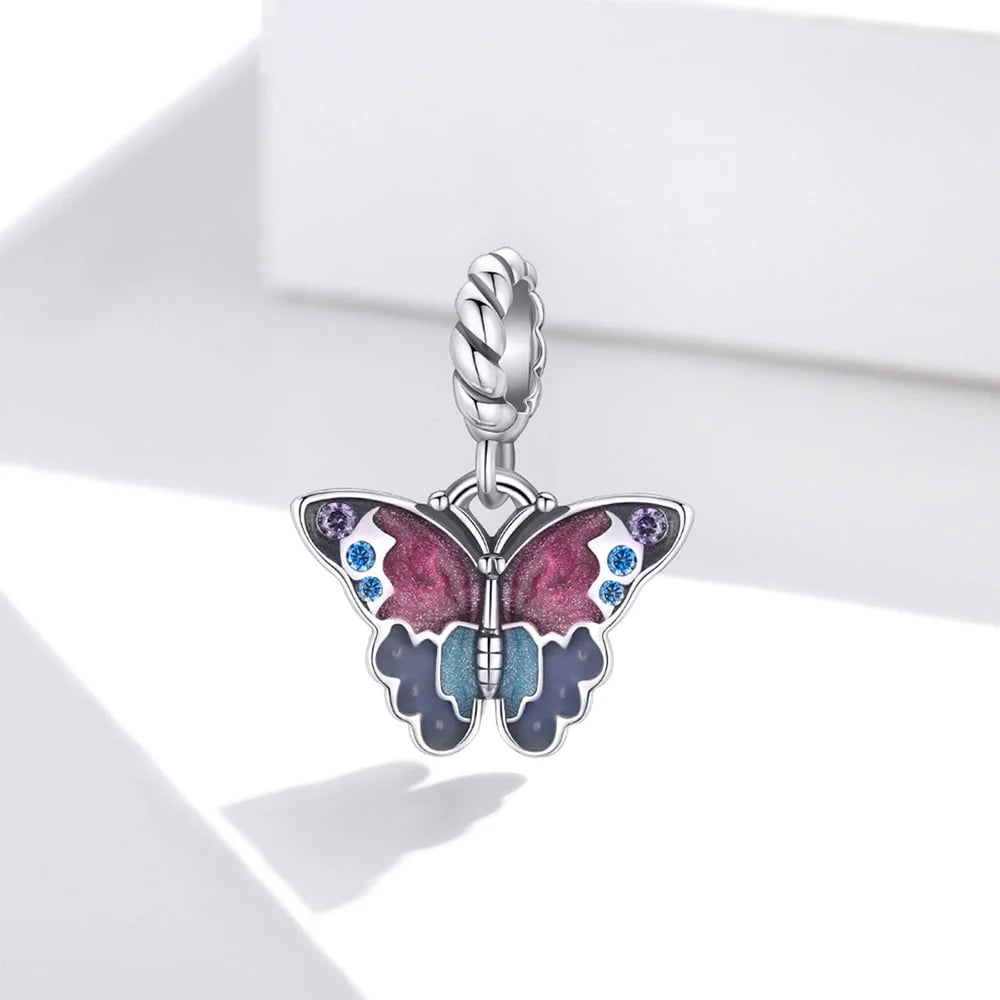 Solid 925 Sterling Silver Majestic Butterfly Pandora Inspired Bead Charm