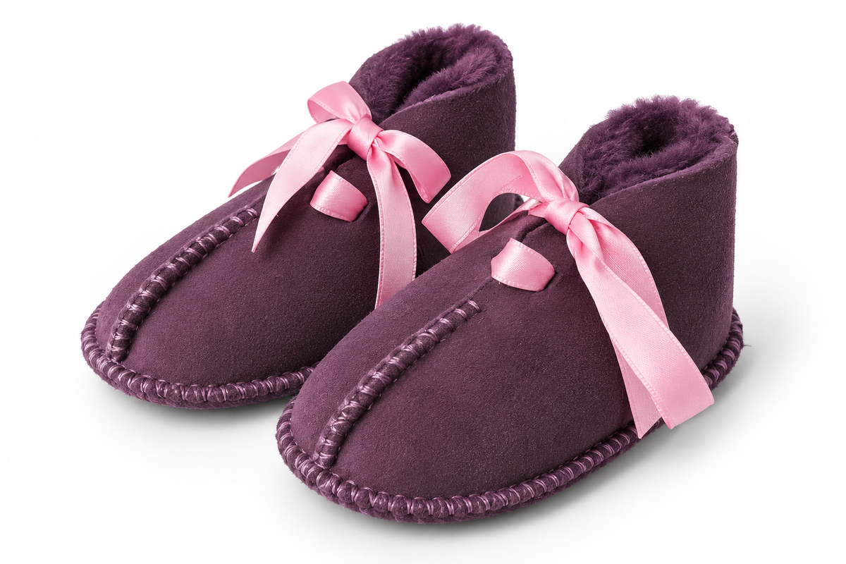 Australian Leather Ugg Infant Ribbon - Purple Pink - Large