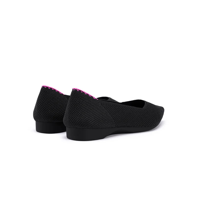 Charlotte Casual Pointed Toe Commuter Flats - Black
