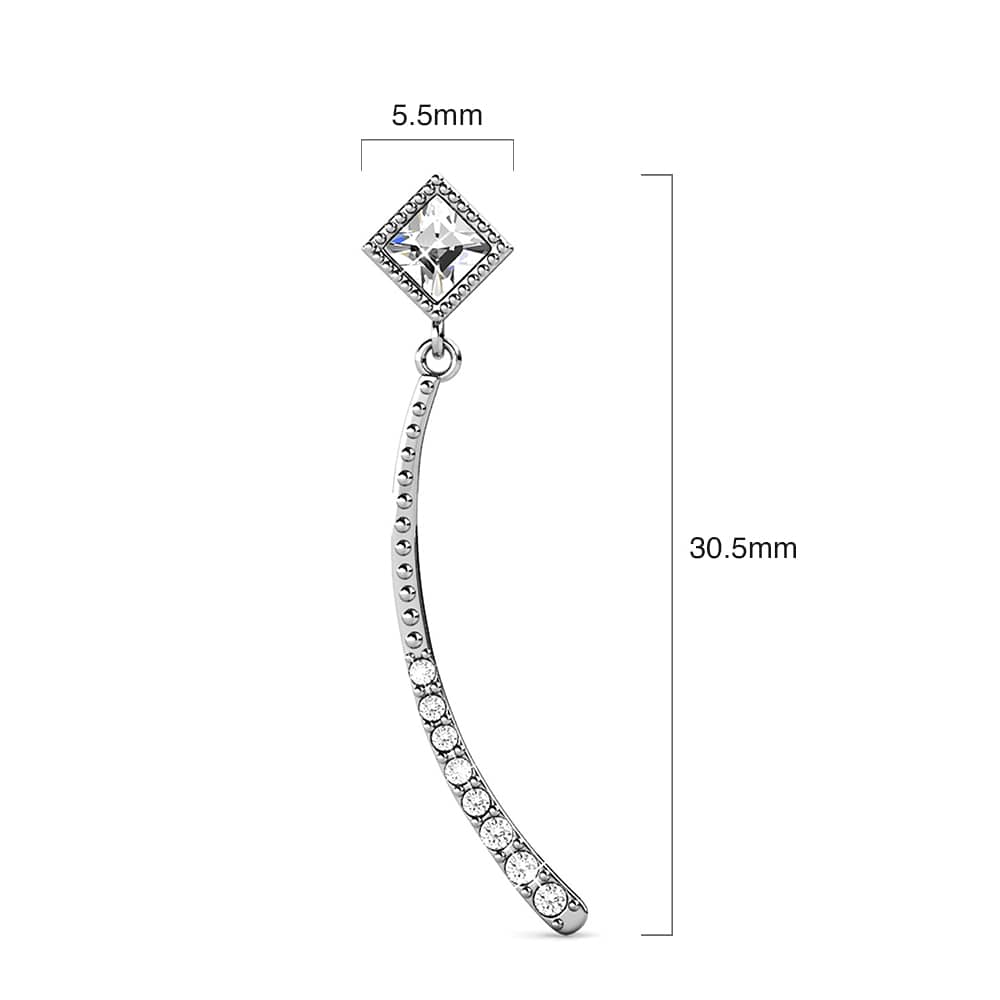 Krystal Couture Elegant White Gold Stud Earrings Embellished with SWAROVSKI Crystals