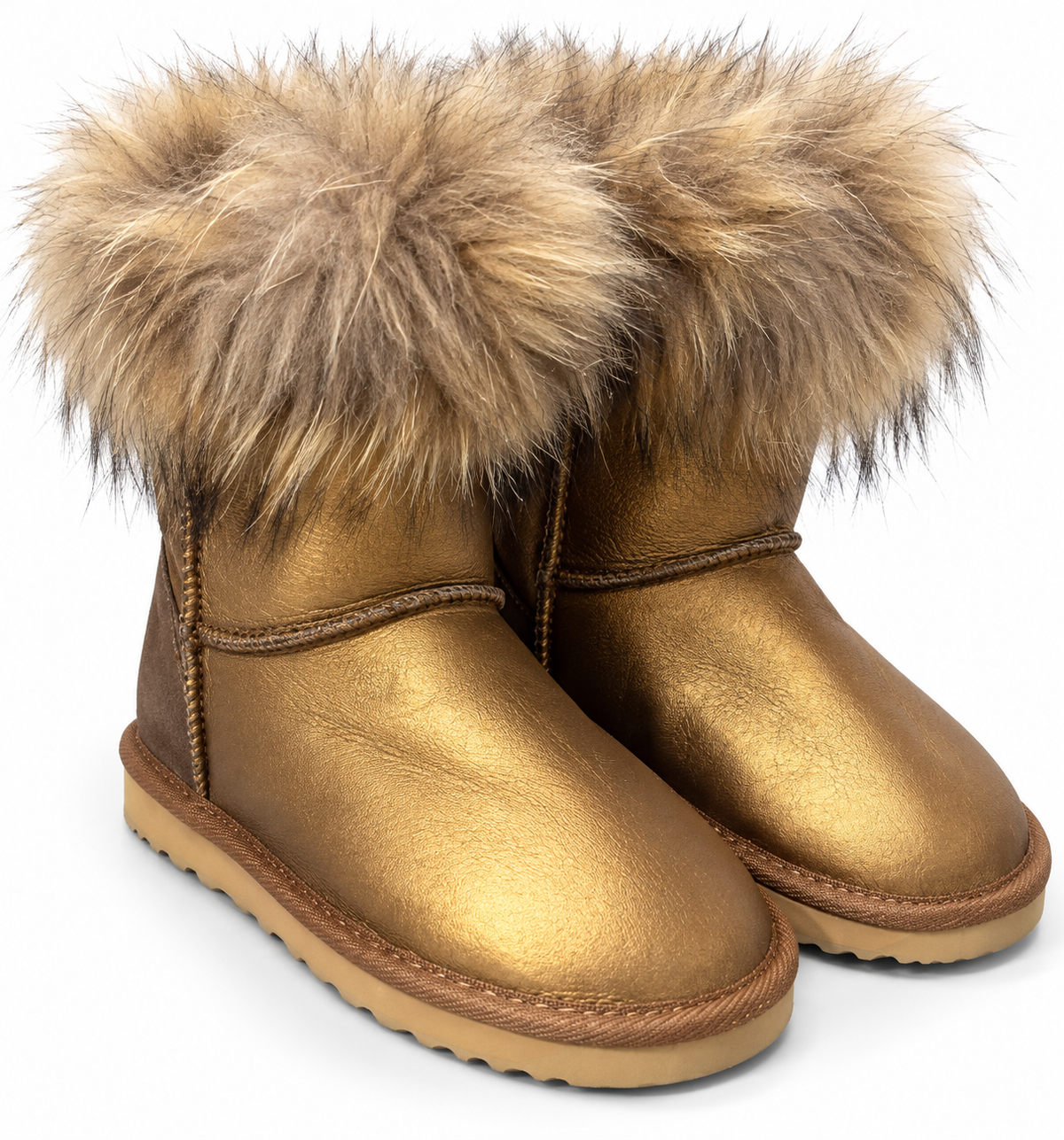 Australian Leather Ugg Fur Short Uggs - Bronze - AU5