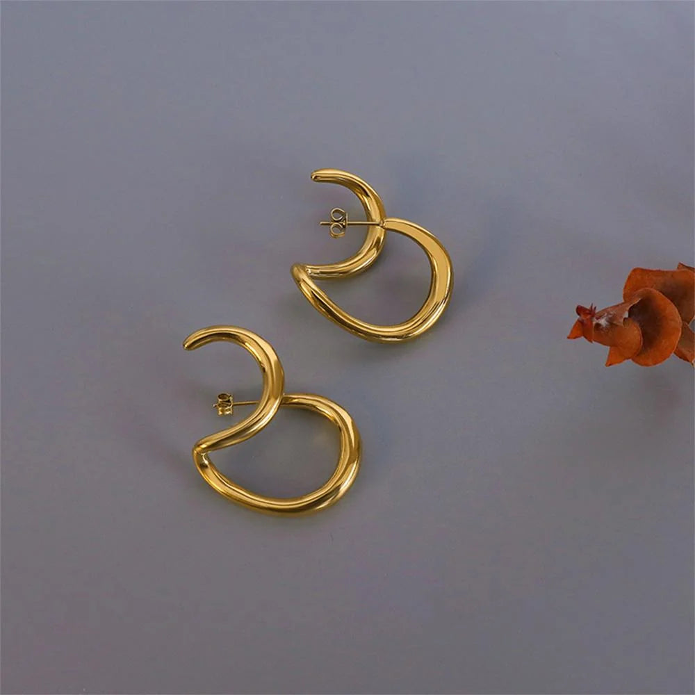Bullion Gold Double The Fun Gold Hoop Earrings