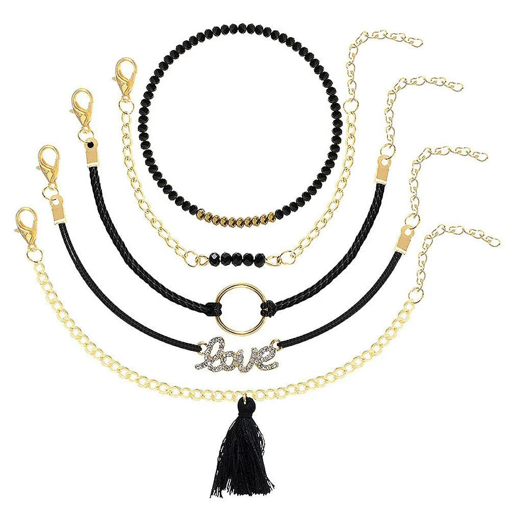 Bohemian 5-Piece Charm Bead Bracelet Set