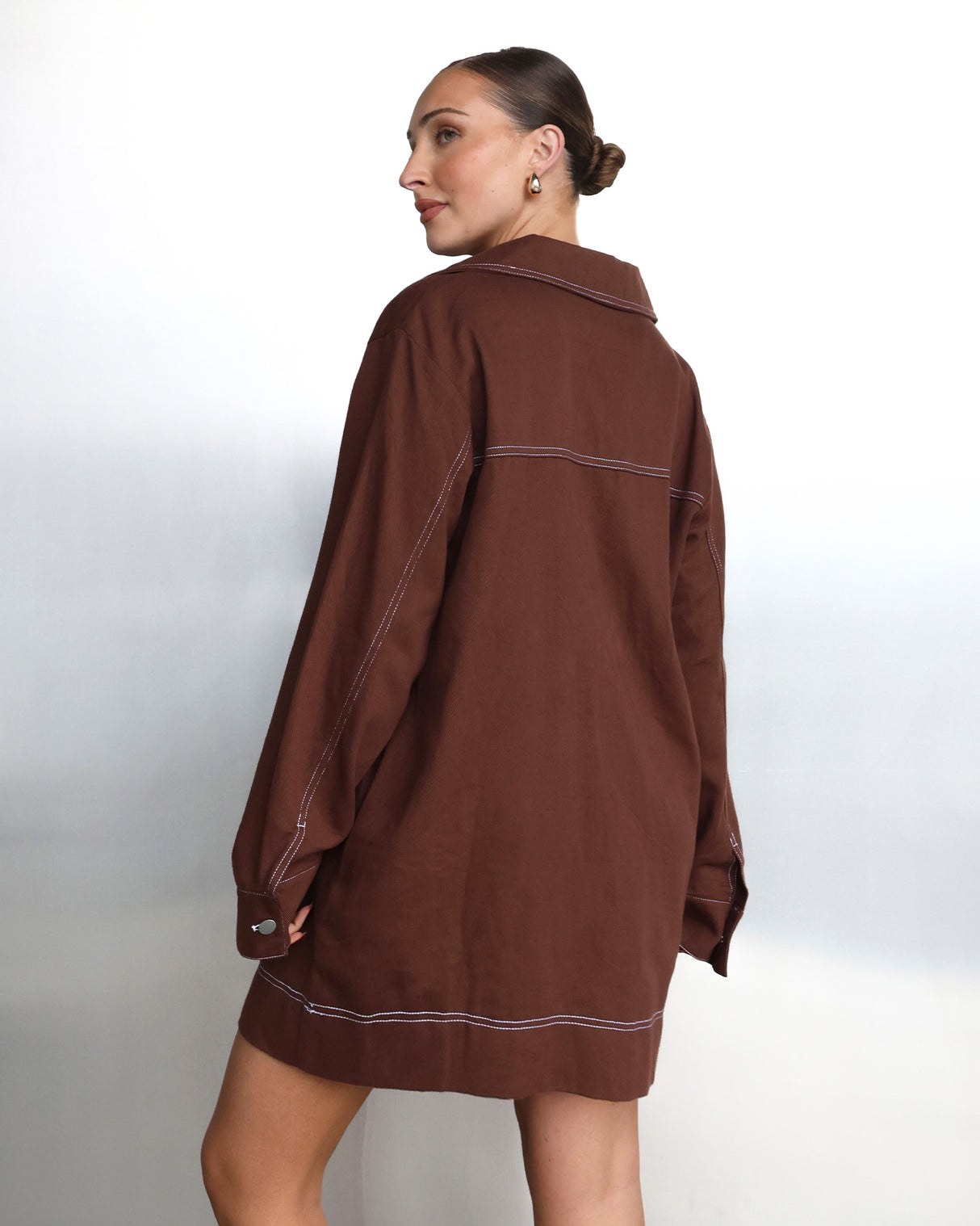 Madison The Label Tara L/S Dress - Choc