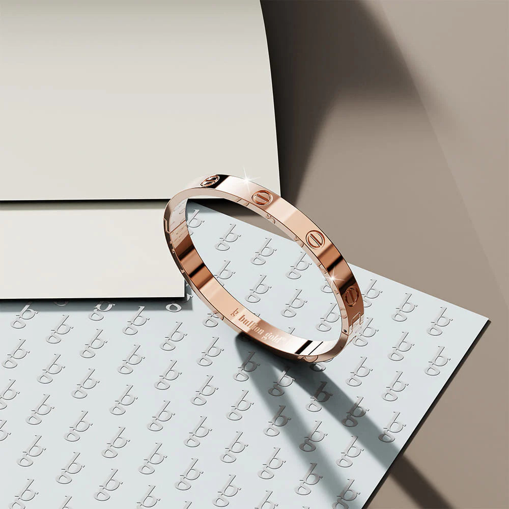 Bullion Gold Carmello Stainless Steel Bangle in Rose Gold