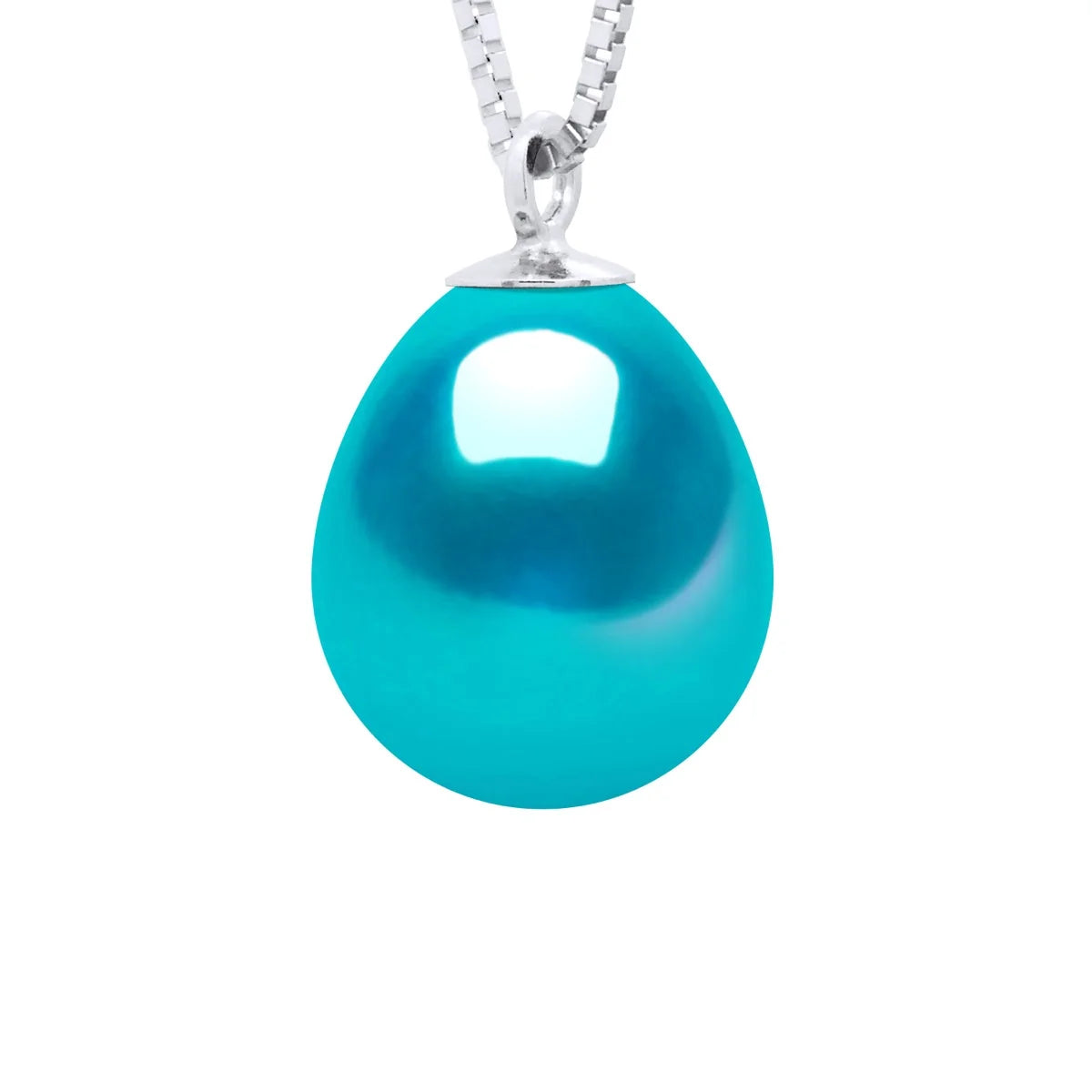Pendant Drop Freshwater Pearl & Turquoise Sterling Silver