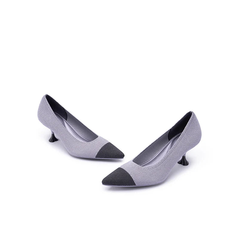 Corporate Color Block Kitten Heels - Lavender