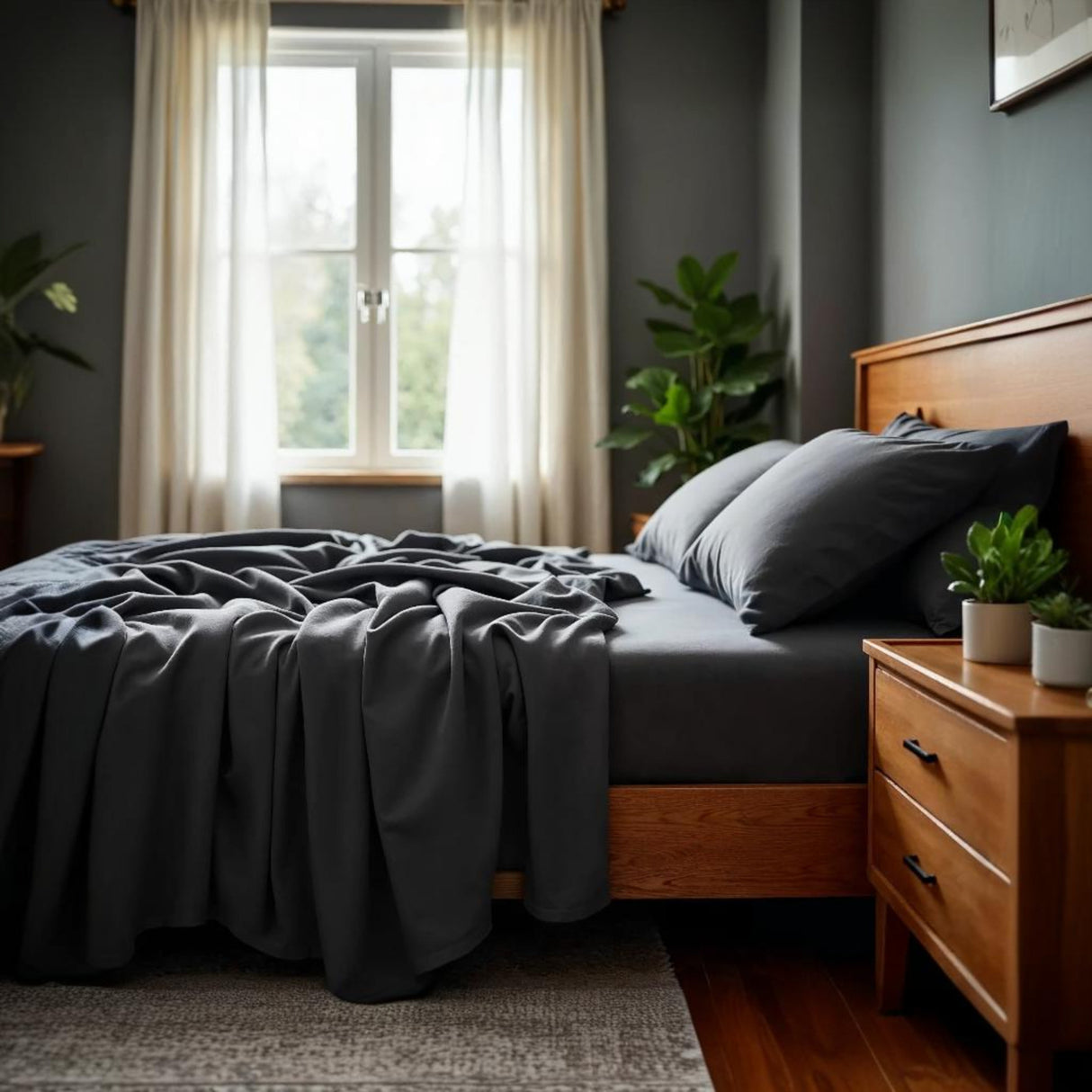 Royal Comfort Bamboo Cooling 2000TC Sheet Set- Charcoal