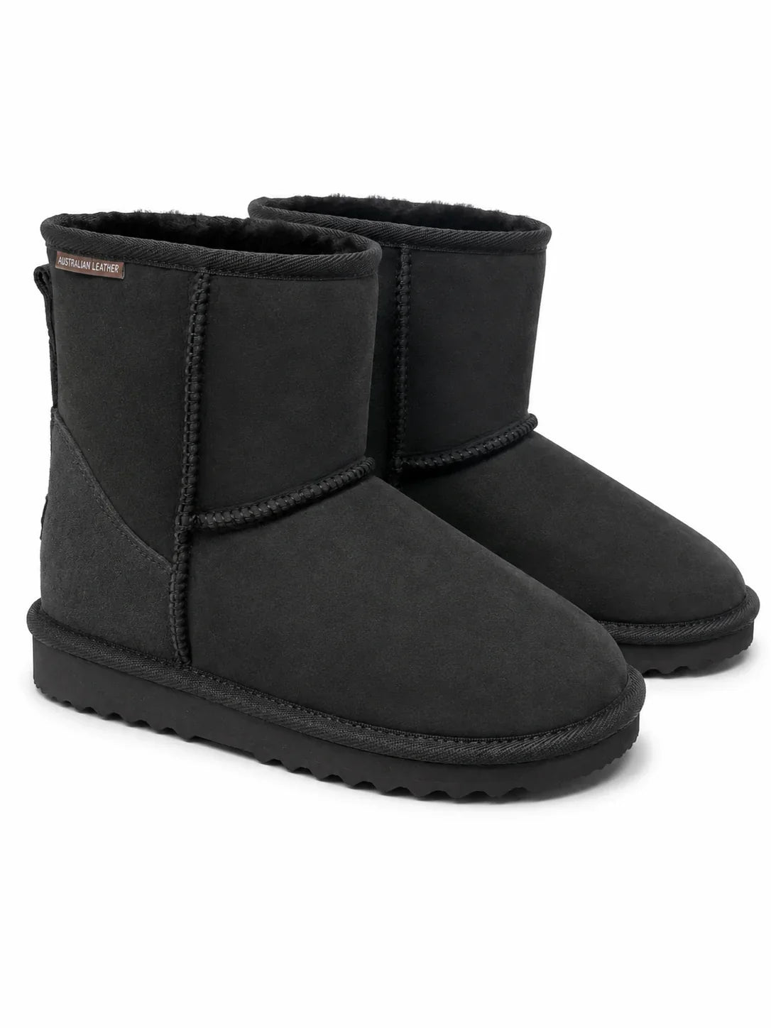 Australian Leather Ugg Mini Uggs - Black - AU5