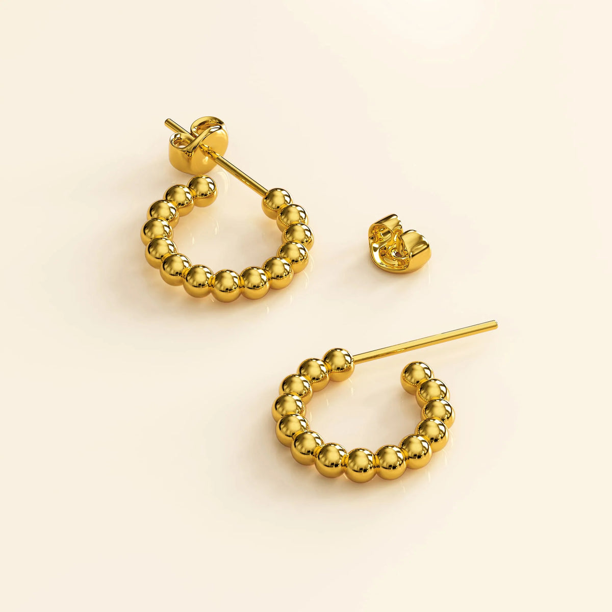 Bullion Gold Gleaming Gold Accent Hoop Earrings
