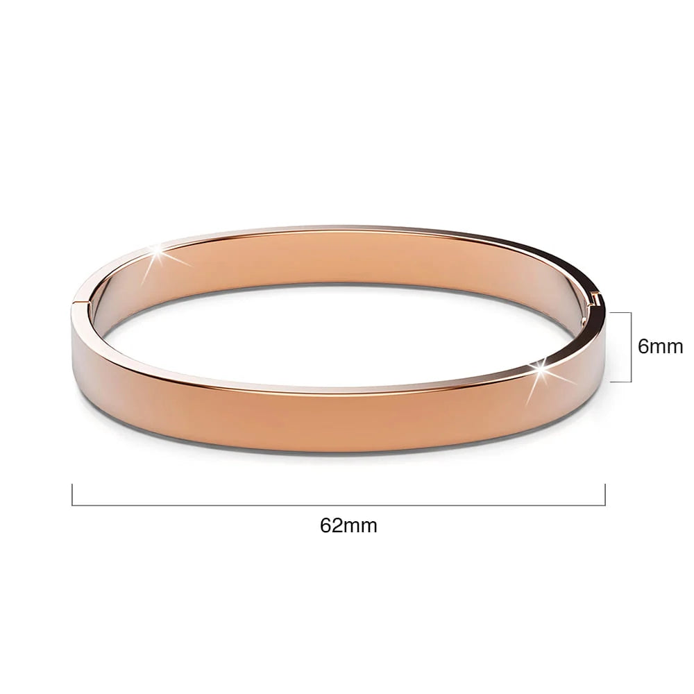 Bullion Gold Serena Solid Flat Hinged Bangle in Rose Gold