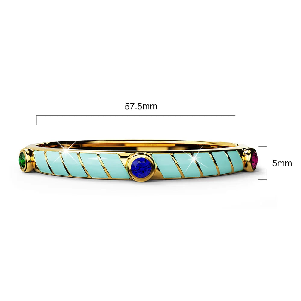 Bullion Gold Aquatic Luminous Enamel Gold Layered Bangle