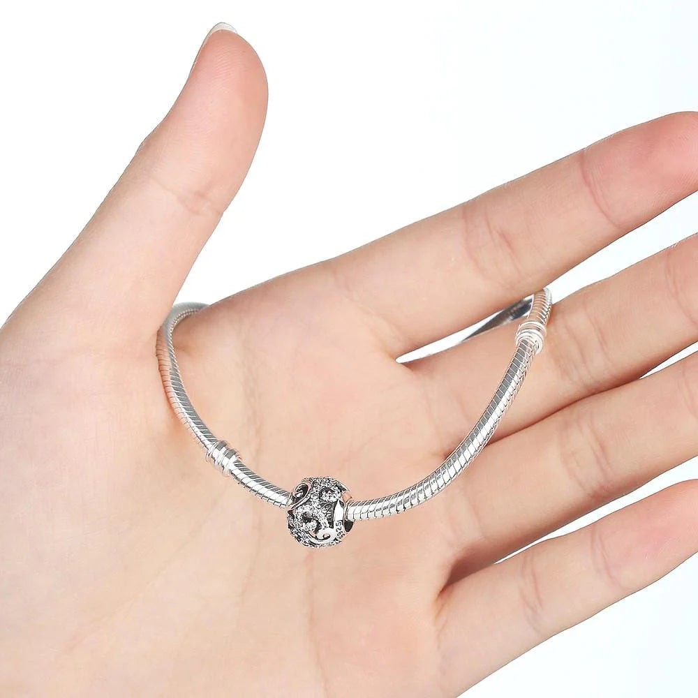 Solid 925 Sterling Silver Preciosa Czech Crystals Charm