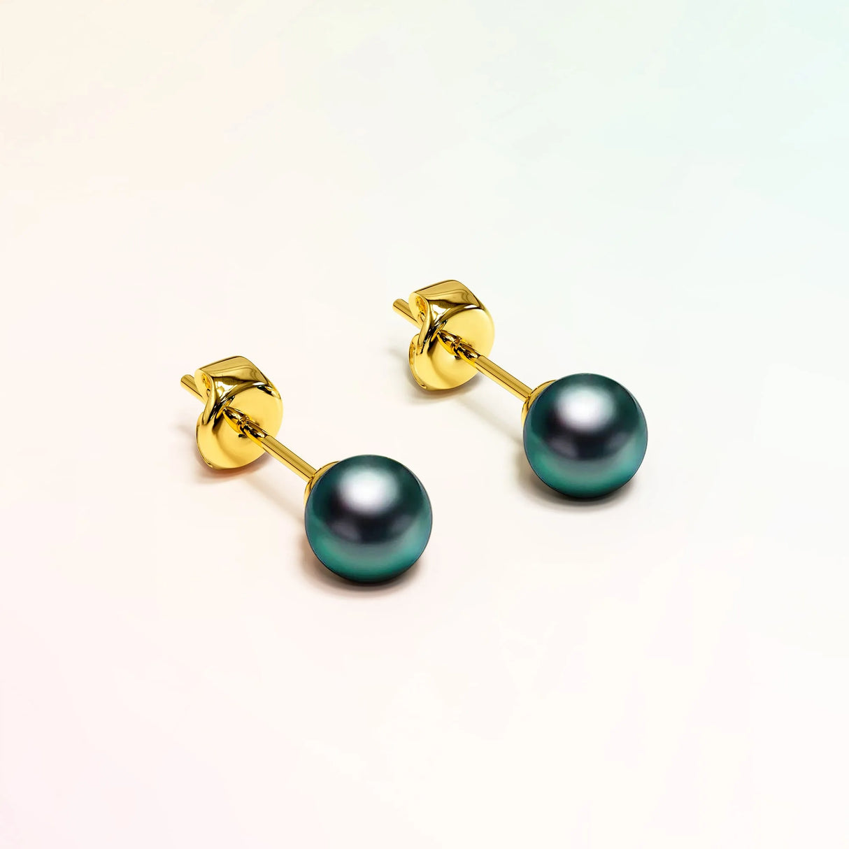 Krystal Couture Purity Pearl Stud Earrings Embellished with Swarovski Crystal Iridescent Tahitian Look Pearls