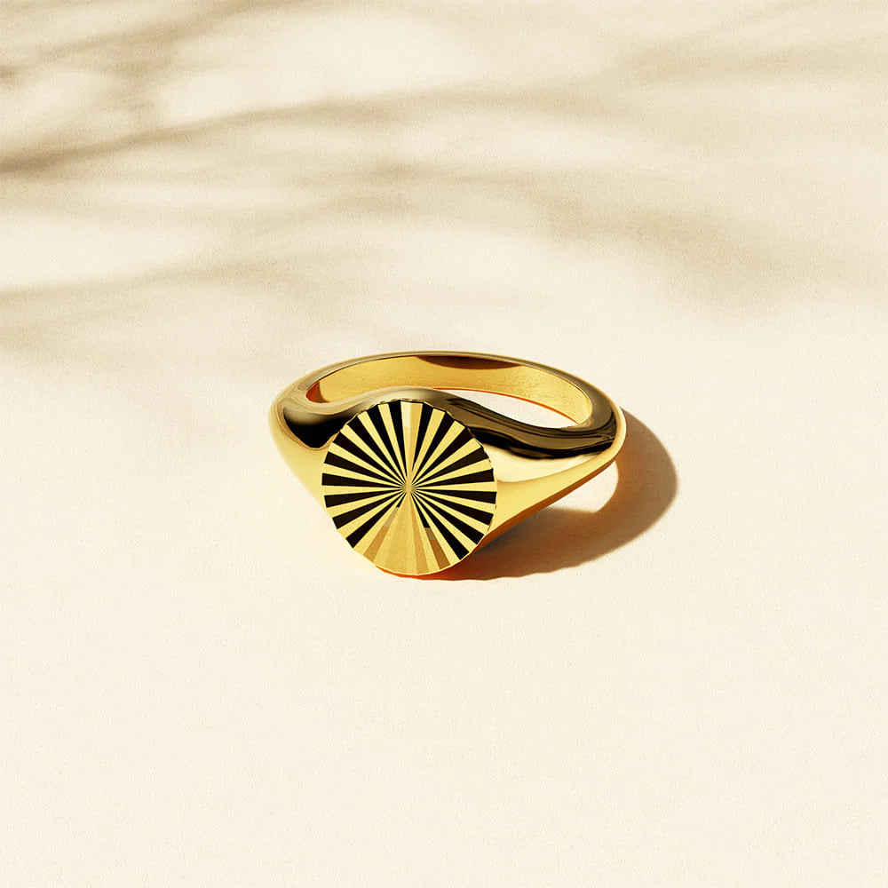 Bullion Gold Vortex Aura Gold Plated Ring