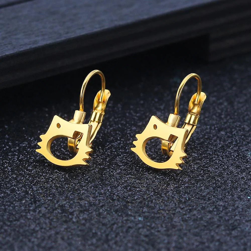 Bullion Gold Hello Kitty Cut-Out Leverback Earrings