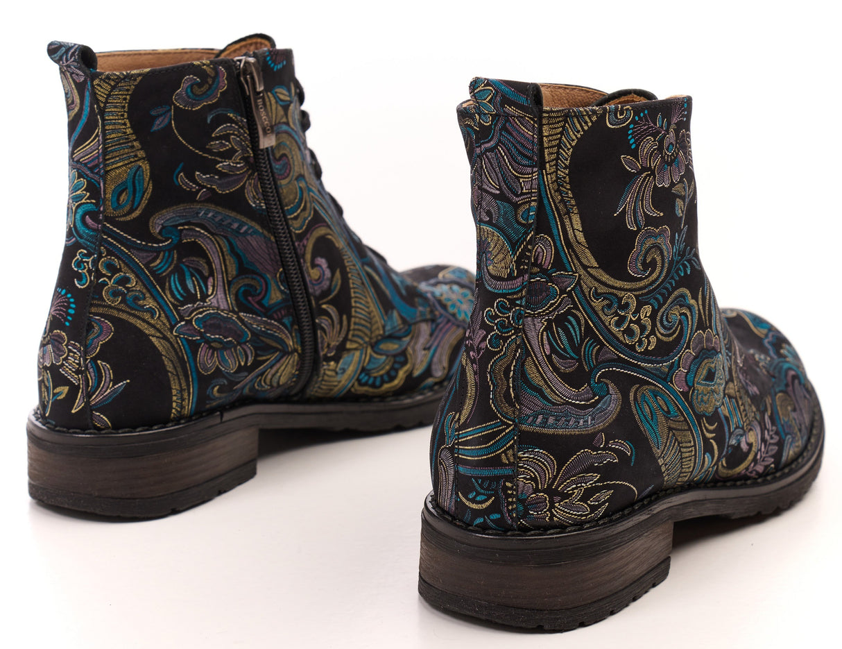 Bosccolo Womens Ankle Boots - Turquoise Ethnic