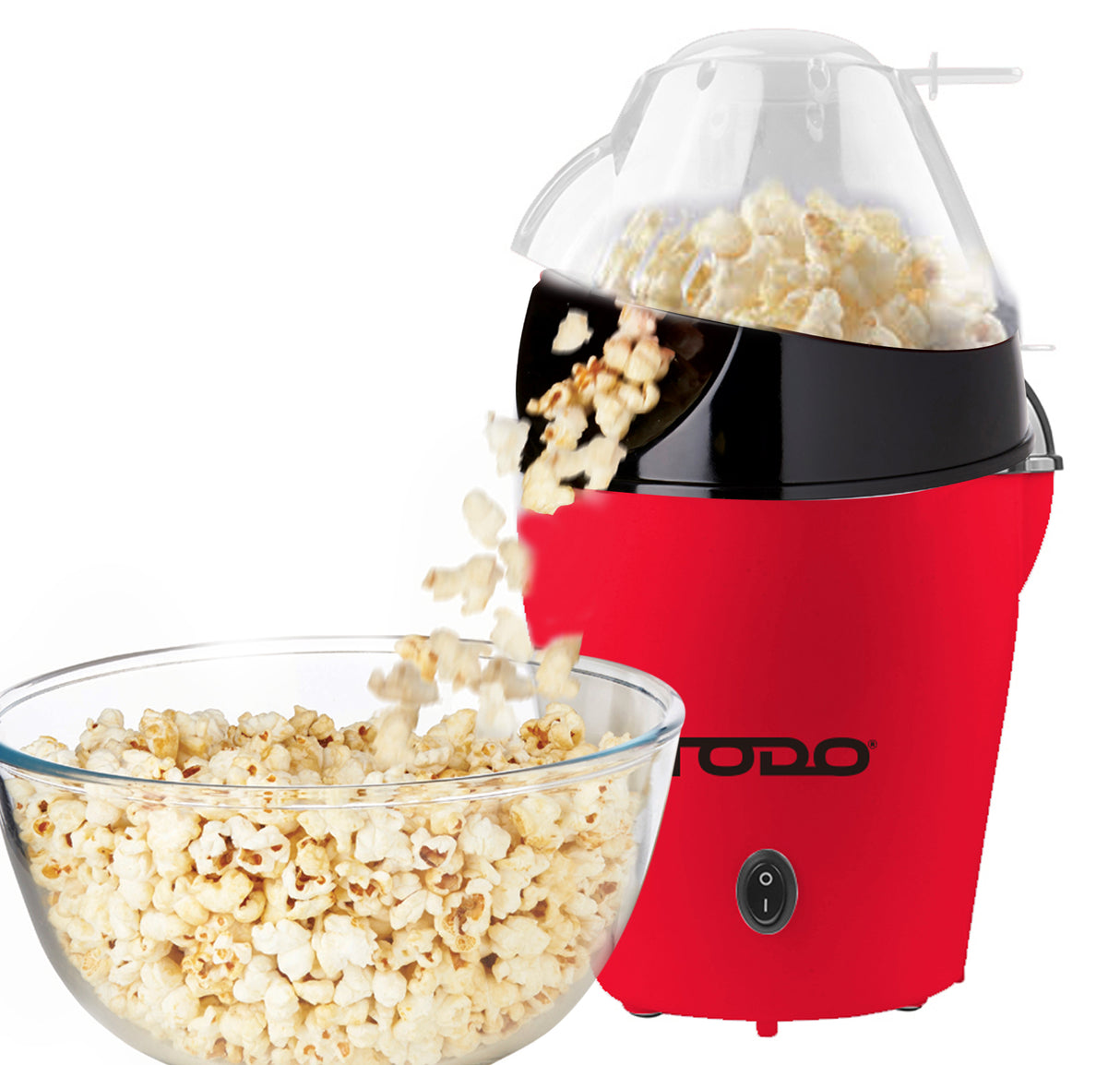 TODO Popcorn Maker Countertop Snack Hot Fresh Electric Popcorn Machine Kitchen Appliance - Red