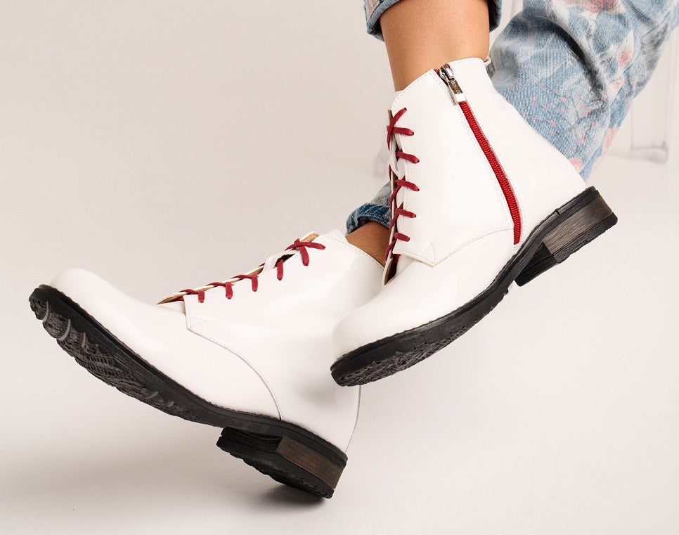 Bosccolo Womens Ankle Boots - White