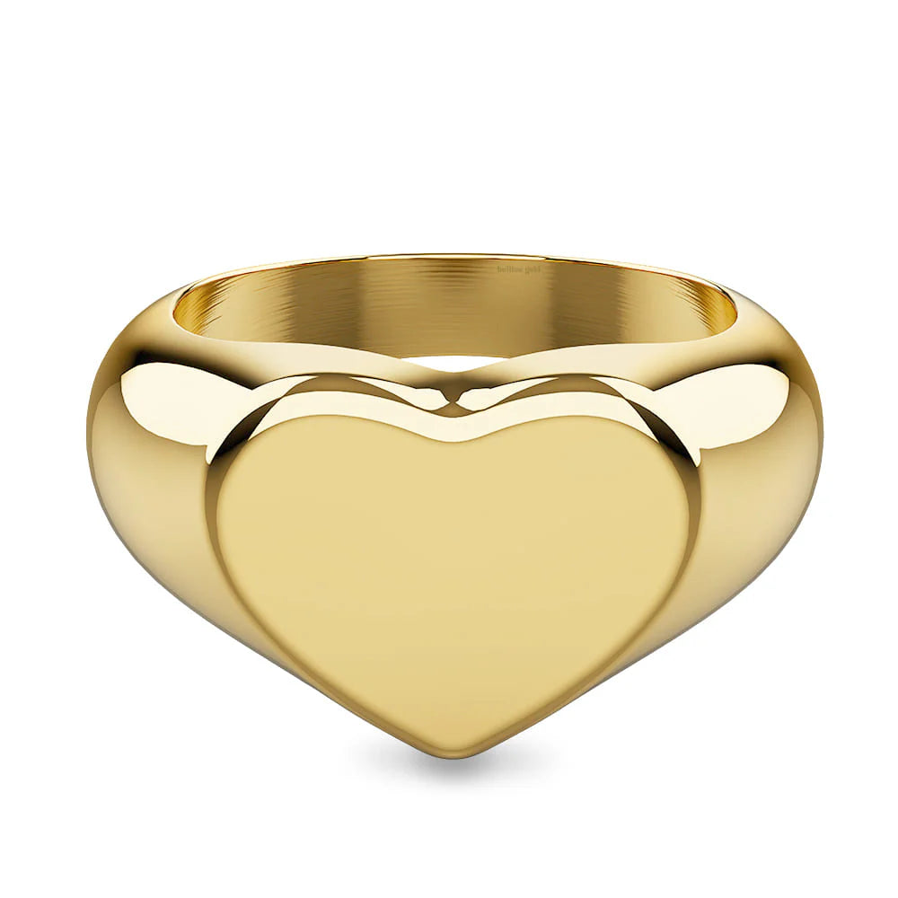 Bullion Gold Heart's Desire Signet Gold Layered Ring in 10mm
