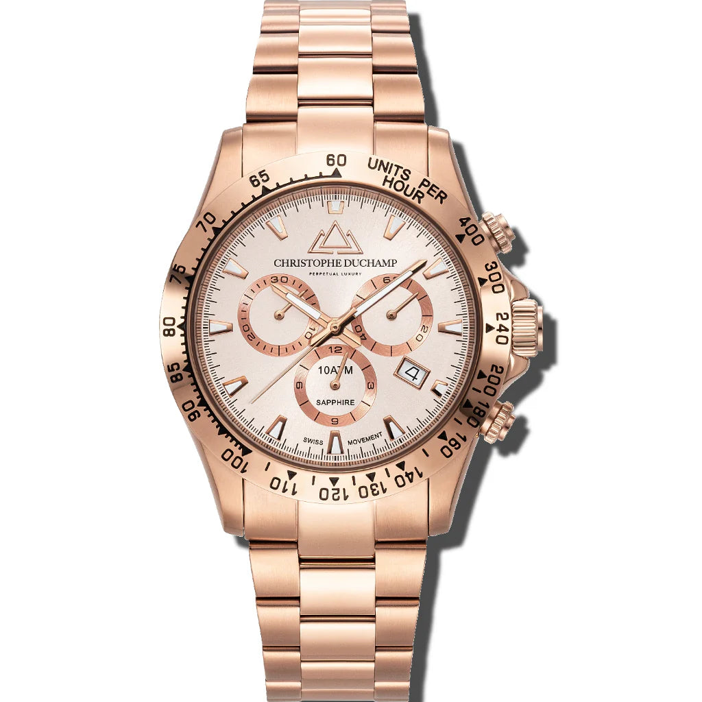 Christophe Duchamp Grand Mont - Rose Gold Dial & 316L Stainless Steel Strap