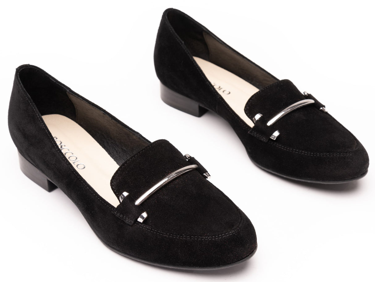 Bosccolo Womens Moccasin - Black