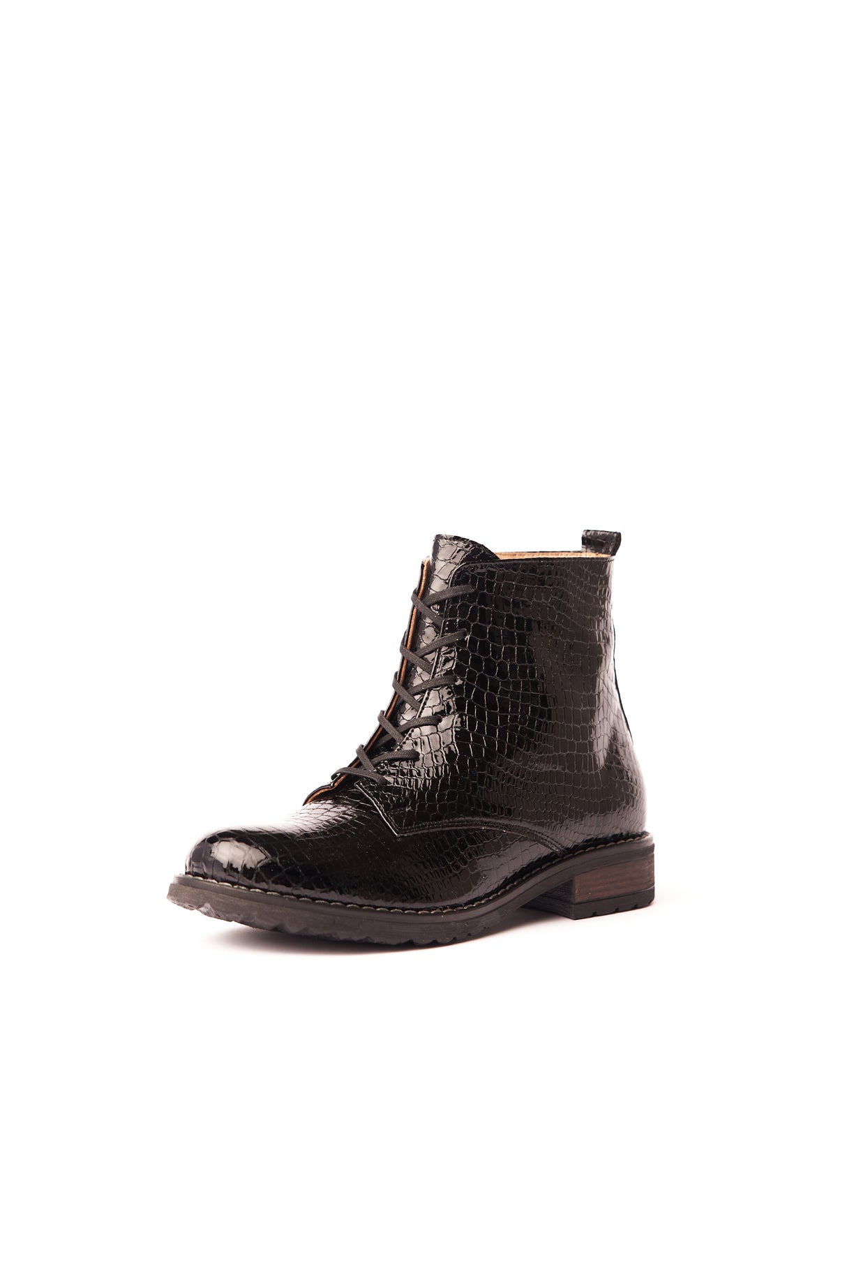 Bosccolo Womens Ankle Boots - Black Croco