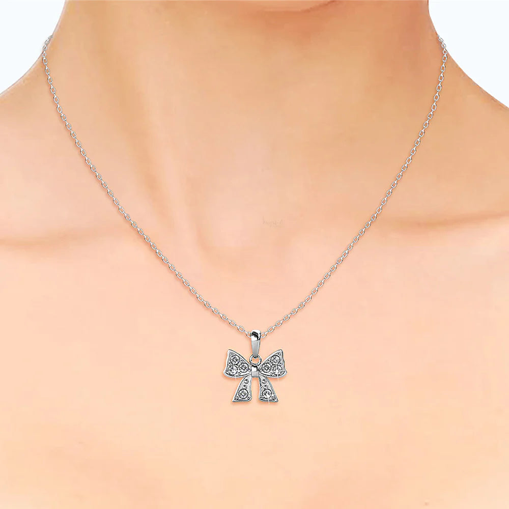 Krystal Couture Ribbon Tie Necklace Embellished with SWAROVSKI Crystals