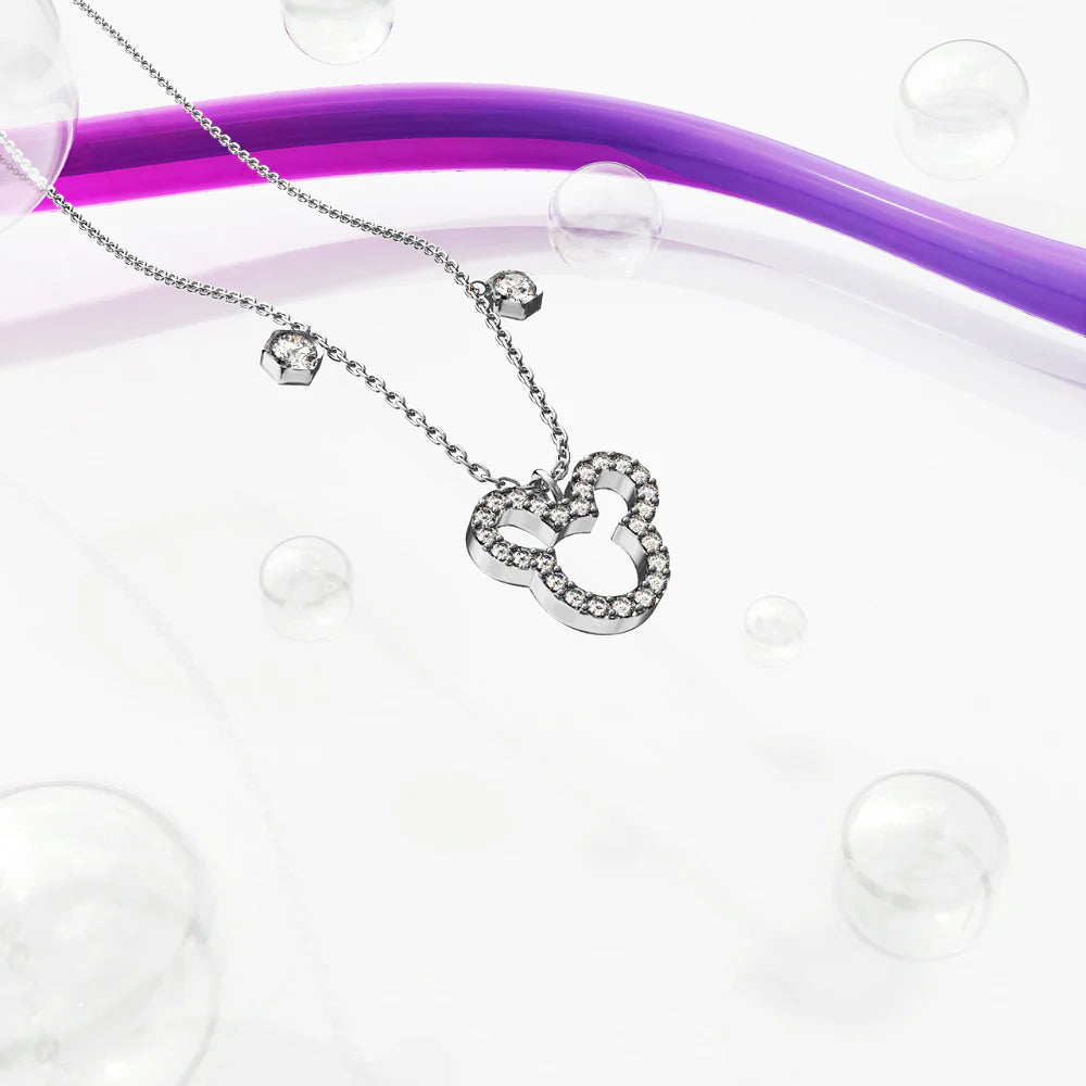 Krystal Couture Mickey Silhouette Pendant Necklace Embellished with SWAROVSKI Crystals