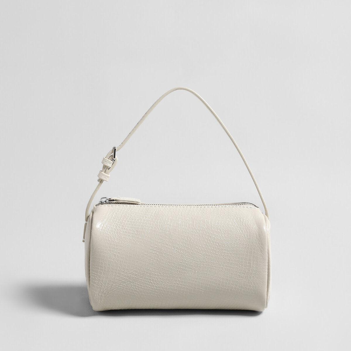 Patent Embossed Calfskin Cylinder Bag - Ivory