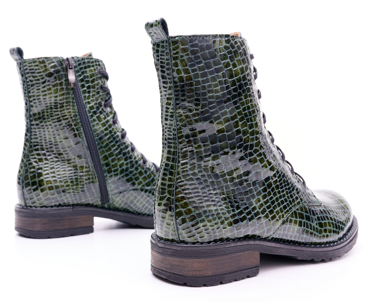 Bosccolo Womens Boots - Croco Green