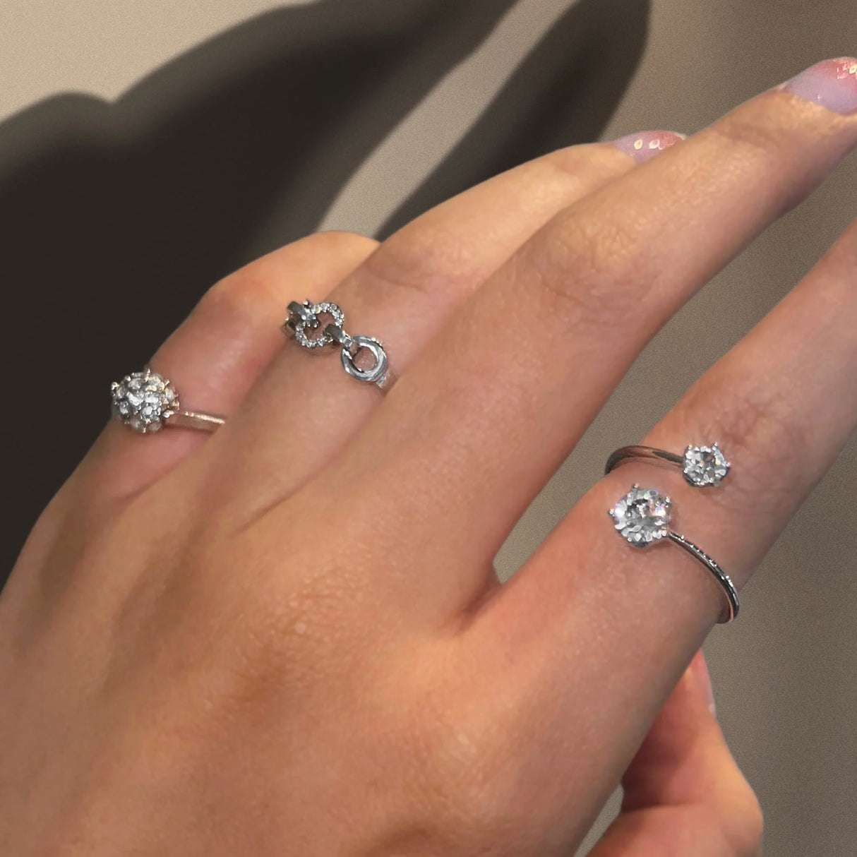 Krystal Couture Orbit of Trinity Ring Embellished with SWAROVSKI Crystals in White Gold