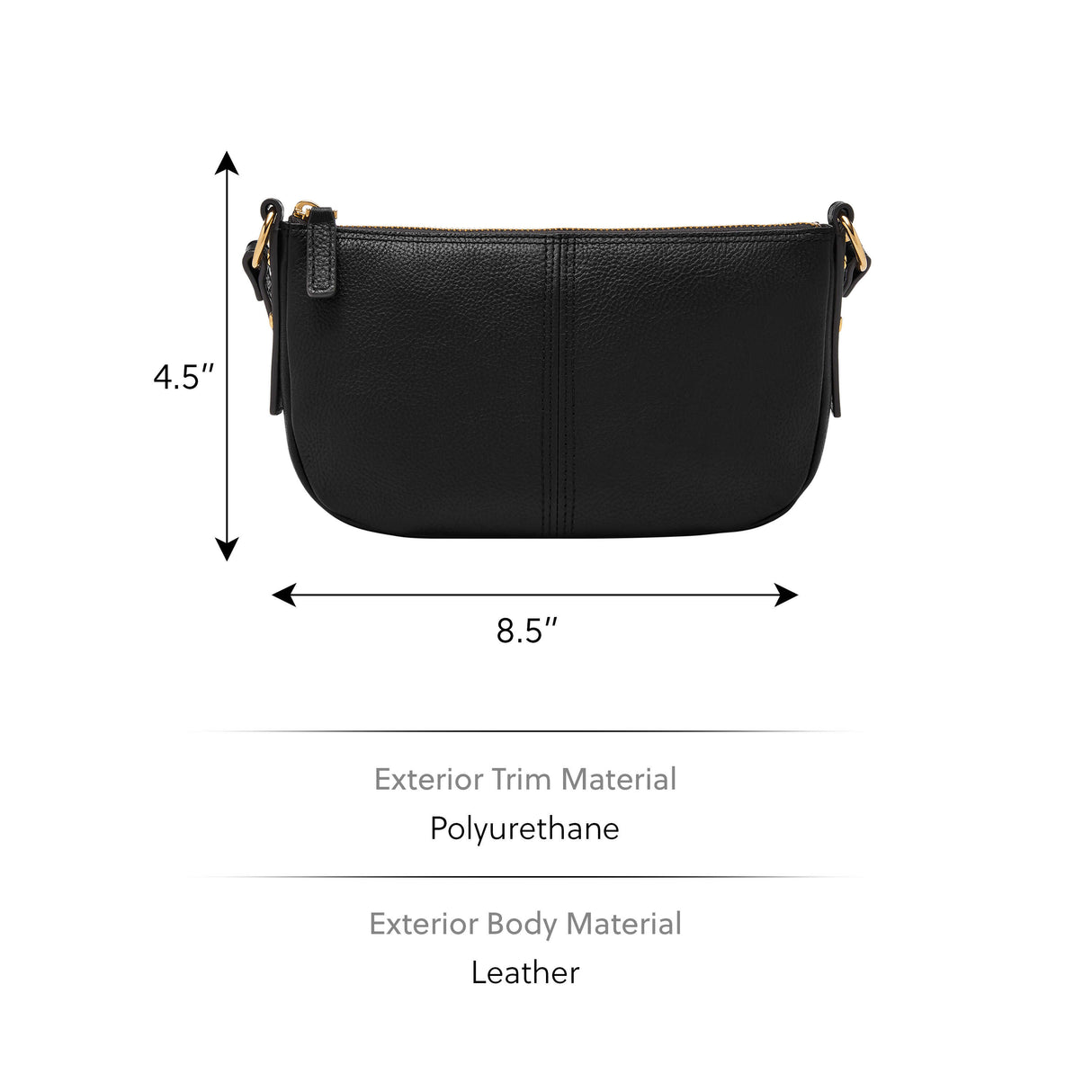 Fossil Jolie Black Small Crossbody Bag