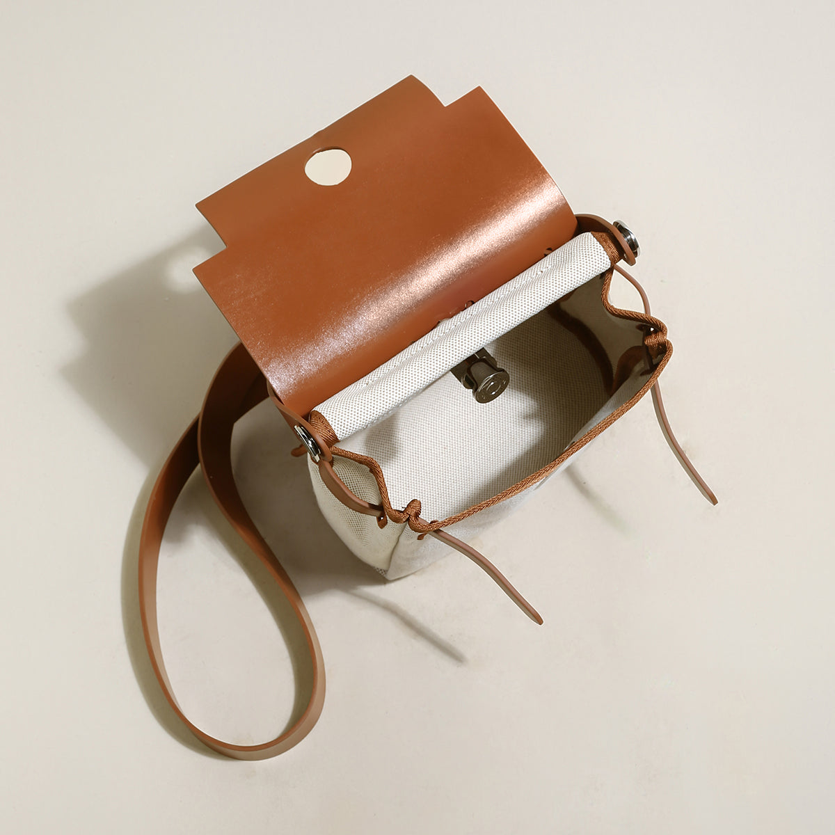 Monet Mini Canvas & Leather Crossbody Bag - Brown