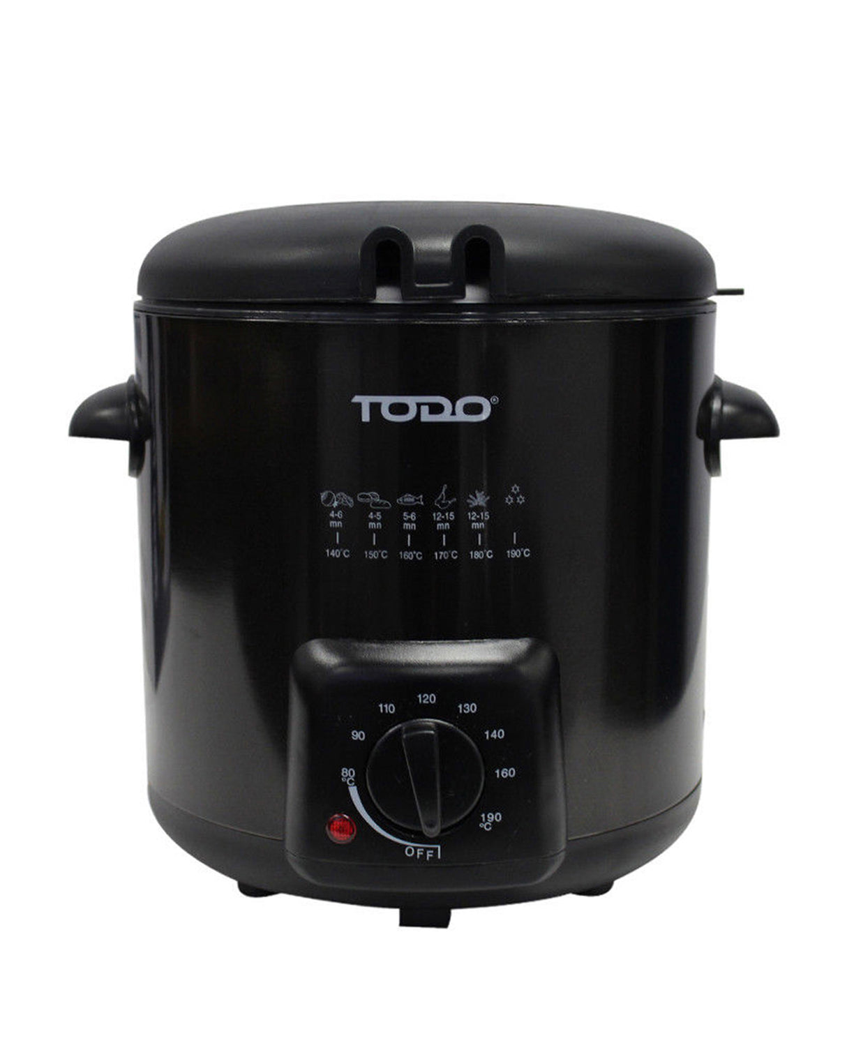 TODO 0.9L Deep Fryer Adjustable Thermostat Dial - Black Stainless Steel Housing Basket