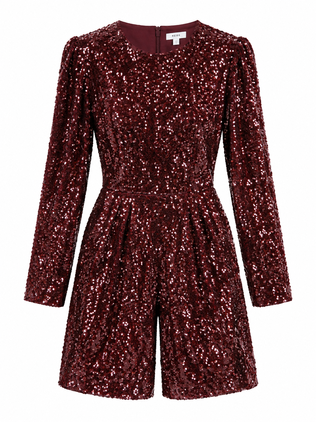 Reiss Women's Siarra Sequin Culotte Jumpsuit - Burgundy