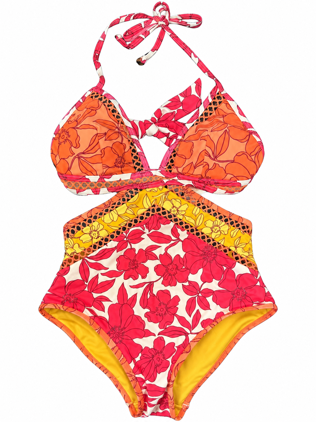 Reiss Women's Hannah Printed Swimsuit - Coral